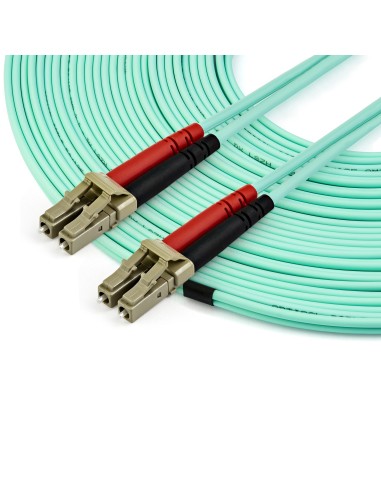 Cable de 1m de Fibra Óptica Multimodo LC/UPC a LC/UPC OM4 - 50/125µm - Fibra LOMMF/VCSEL - Redes de 100G - Cable LSZH - Baja Pé